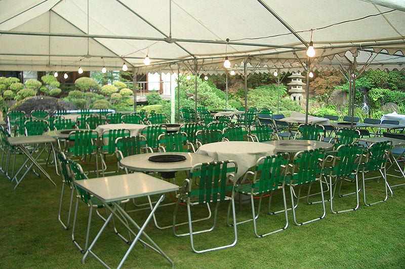 ビアガーデン バーベキュー BBQ 福島県会津若松市の老舗割烹料亭 萬花楼（まんげろう） 会津 割烹 萬花楼